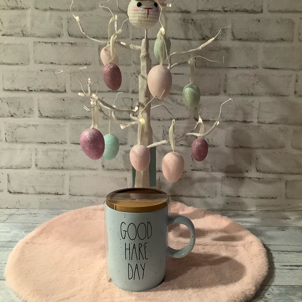 Rae Dunn Easter Mug With Wood Lid Good Hare Day